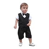 May 's Baby Boysフェイクサスペンダーボウタイベストロンパース2個セット US サイズ: 3-6 Months