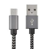 Micro USB ケーブル マイクロ USB-A 2.0 - Micro-B 1.5A急速充電ケーブル 高速データ転送 ps4コントローラー用の Android用の充電 在宅勤務 2M シルバー