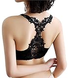 [Ressh.N] ブラジャー 見せブラ レース パッド付き インナー セクシー (ブラック)