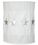 Taftan Stars Silver Lampshade Fabric (White) by Taftan