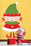Oopsy Daisy Peel and Place Santa's Little Helper Girl by Vicky Barone, 54 by 30-Inch by Oopsy Daisy