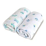 (エイデン アンド アネイ)aden+anais おくるみ モスリン オーガニックコットン スワドル 2枚セット ホワイト ちょうちょ柄 sku9500 [並行輸入品]