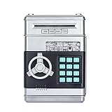 ZYN貯金箱、セーフdeposit ATMバンクボックス、ロールMoney自動ストレージボックスfor Children (シルバーとブラック)