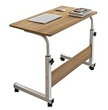 サイドテーブル 介護テーブル 昇降式360°回転 キャスター付 ベッドサイド可移動デスク (a)