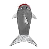 dearjana Shark Tail毛布グレーソフトフリースマーメイドスタイルShark Tail Sleeping Bag for Boys Girls 3 – 12年古い – 最高のギフトクリス