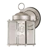 Westinghouse 6468400 One-Light Exterior Wall Lantern, Antique Silver Finish on Steel with Clear Glas