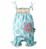 Mud Pie(マッドパイ)Newborn Fish Romper With Crochet Trim, Multi, 9-12 Months 魚のロンパース 【並行輸入品】