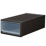 ストラ74-Mダークブラウン×4個セット　 プラスチック収納　引出式プラスチック　衣装ケース　押入用　奥行74cm