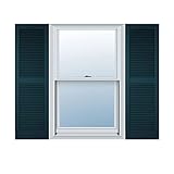 Ekena Millwork LL1C18X03500MB Lifetime Vinyl, Custom Cathedral Top Center Mullion, Open Louver Shutt