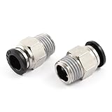 uxcell クイック継手　ソリッドブラス　プラスチック　空気圧クイックカップリング　　8mm　ねじサイズ13mm　2個入り