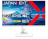 JAPANNEXT 27インチ モニター 4K UHD 3840x2160解像度 IPS ディスプレイ (KVM/HDMI/USB-C 給電 (65W) / DisplayPort/スピーカー内蔵/高さ調節/回転(ピボット)機能/VESA対応/ブルーライトカット) JN-IPS27UHDR-C65W-HSP-W