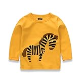 子供服 春秋 長袖 Tシャツ キッズ トレーナー 丸い襟 男の子 女の子 可愛い 動物柄 くま きつね うま 6種