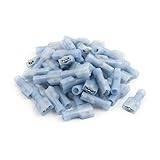 uxcell 絶縁圧着端子　ナイロン製　ライトブルー　16-14AMGワイヤ　 50個入り