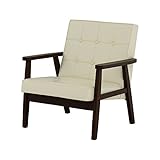 SATO セレノソファ 1人掛けクロス PVCホワイト 肘ダークブラウン