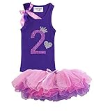 Bubblegum Divasベビー女の子2 ndバースデーパープルピンクプリンセスチュチュセット カラー: パープル