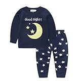 Cutelove　Tシャツ+ロングパンツ2点セット　パジャマ　部屋着　月柄 長袖　綿　男の子　女の子　ベビー　赤ちゃん　幼児　ベビー服　秋　冬　可愛い　ファッション　素敵　カジュアル　普段着　韓国　2