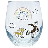 サンアート おさるのジョージ 3D グラス シンプルライン レインボー 約330ml 日本製 SAN4274