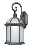 Woodbridge Lighting 61030WL-BKP Glenwood 1-Light Outdoor Wall Sconce, Powder Coat Black, Small [並行輸入