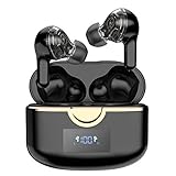【2021進化版Bluetooth 5.1ワイヤレスイヤホン】ステレオ HiFi高音質 デュアルスピーカー ブルートゥース イヤホン LED