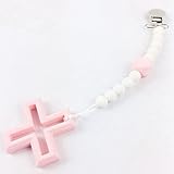 Mamimami Home おしゃぶり シリコーン製 クロスペンダント ソフト ピンク