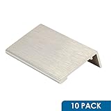 10 Pack of Rok Hardware 1-31/32" Modern Style Finger Edge Pull Aluminum Metal Brushed Stainless Stee