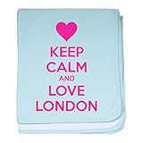 CafePress – Keep Calm and Love London – スーパーソフトベビー毛布、新生児おくるみ ブルー 069785811725CD2