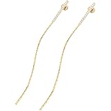 NEOGLORY JEWELRY［ネオグロリー］日本製 キュービックジルコニア プレート チェーン キャッチ ロングピアス （ネオグローリー）