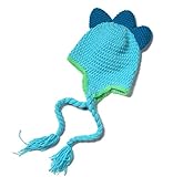 (ビグッド)Bigood ベビーニット帽 ニットキャップ きぐるみ ベビー キッズ 耳あて 帽子 ベビー用品 暖かい帽子 出産祝い秋冬 ブルー恐竜