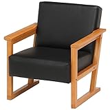 不二貿易 木肘ソファ 1人掛け 幅69cm ブラック 97123