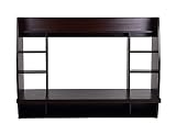 Utopia Alley Melamine Floating Wall Mount Desk with Shelving, Storage Nooks, Espresso/Chocolate [並行輸