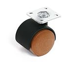 ハイロジック 木製双輪キャスタ-塗装付 WD-C40 直径40mm クリアー塗装車輪