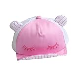 Cutelove 日よけ帽子 ハット 子供 目柄の刺繍 メッシュキャップ 男女兼用 紫外線対策 日焼け止め UVカット 熱中症対策 鳥打ち帽子 つば広 野球帽 お耳付き 可愛い帽子