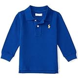 Polo Ralph Lauren(ポロラルフローレン) ポロシャツ 長袖（白色・青色） (24M（2歳）, 青) [並行輸入品]