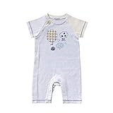 ホッペッタ Hoppetta 七分丈カバーオール 杢ブルー 70cm 58523