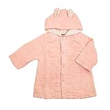 MIKIHOUSE FIRST(ミキハウスファースト)６層織りガーゼ素材のベビーバスローブ フリー(70-90cm),ピンク（08）