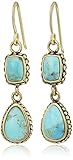 Barse Bronze and Turquoise Multi-Shape Drop Earrings [並行輸入品]