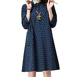 (マーシェル) Marshel マタニティ ワンピース チュニック 長袖 おしゃれ デザイン 産前 産後 長く使える 妊婦服 ブルー XL