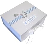 White Cotton Cards Naming Day Blue Balloon Bunny A5 Keepsake Box by WHITE COTTON CARDS