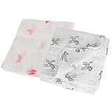 Perfk 2枚　新生児　ベビー　モスリン　コットン　毛布　ブランケット　ラップ　柔らかい　セット