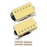 FLEOR Alnico5 ギター ハムバッカーピックアップ 4線式 ネック+ブリッジ ピックアップセット ゴールデンフィット LPスタイル ギターピックアップパーツ