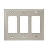 Amerelle 84RRRN Steps Cast Metal Triple Rocker/GFCI Wallplate, Satin Nickel [並行輸入品]