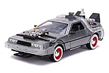 Back to The Future Part III 1:24 Time Machine Die-cast Car Light Up Feature, Toys for Kids and Adults
