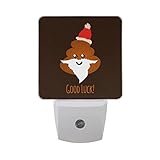 AlazaクリスマスサンタPoop絵文字プラグインLED Dusk to Dawnセンサーナイトライト、cool-touchデザイン壁階段用ライト寝室キッチン、廊下、または任意暗い部屋
