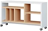 大洋　ムービングシェルフ　MVS　キャスター付きシェルフ　ペアナチュラル＆ホワイトウッド　MVS-6512RPNWW
