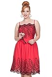 Voodoo Vixen - Women's Scarlett Red Embroidered Dress M