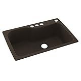 Swaoi|#Swanstone KS03322SB.124-4 33-In X 22-In Solid Surface Kitchen Sink 4-Hole, Canyon, by Swansto
