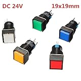 ランフィー 16 mm DC 24v プッシュボタン自己リセットスイッチスクエア瞬間 LED ライト
