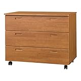 小島工芸 日本製 組立不要 健康仕様のFフォースター 引き出し3段 キャスター付き 幅90cm チェスト チェストラークUP ミディアム [奥行58cm 高さ72cm] 1331417