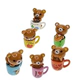 Baoblaze 全13種　マイクロ風景置物　樹脂　庭の装飾　ドールハウス　ミニチュア　盆栽　インテリア　 - 6個のクマ