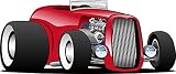 12 " CARTOONホットロッドHotrod車# 2赤壁デカール子供部屋ステッカーホームゲームMan Cave Denアート飾りグラフィックSmall